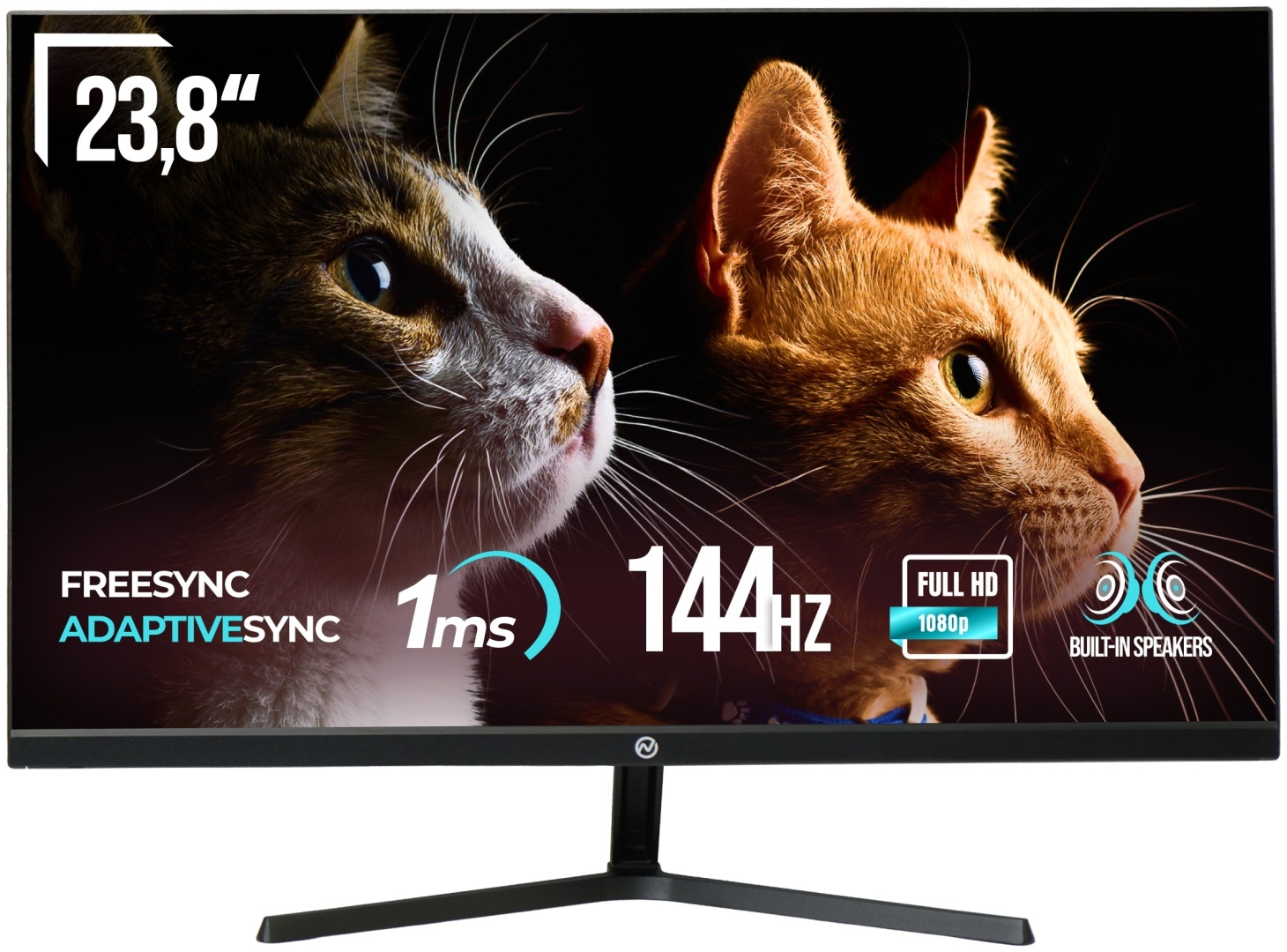 Сенсорный монитор 23.8" ONVYX OMT2381 Black, IPS, FullHD, 100Hz, 16:9, 300cd/m2, 1000:1, VGA, HDMI, USB, VESA-75/100