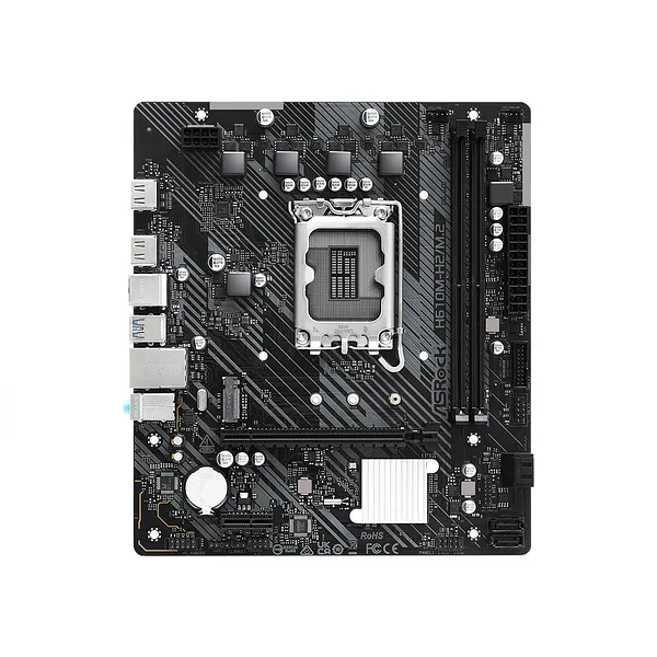 Мат.плата ASRock H610M-H2/M.2 D5, LGA1700, iH610, 2xDDR5 4800/5600, 4xSATA3, 1xM.2 (PCI-E 3.0x4), 2xHDMI, 1xPCI-Ex16, 1xPCI-Ex1, mATX