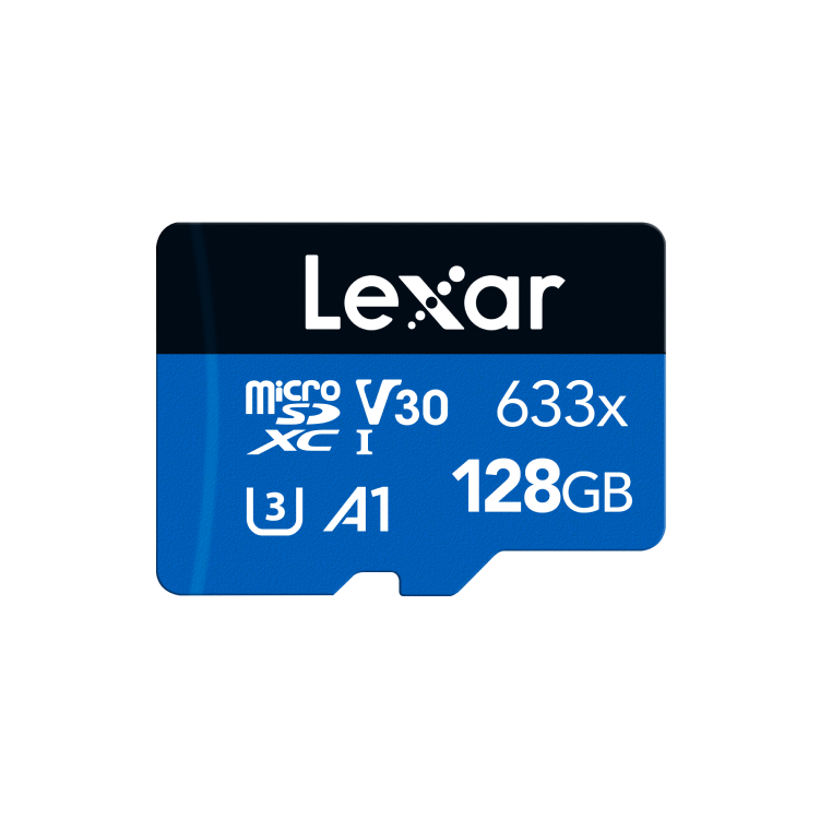 Карта памяти, Lexar, 633X LSDMI128BB633A, microSDHC/microSDXC 128GB, C10, A1, UHS-I (U3), V30, с адаптером