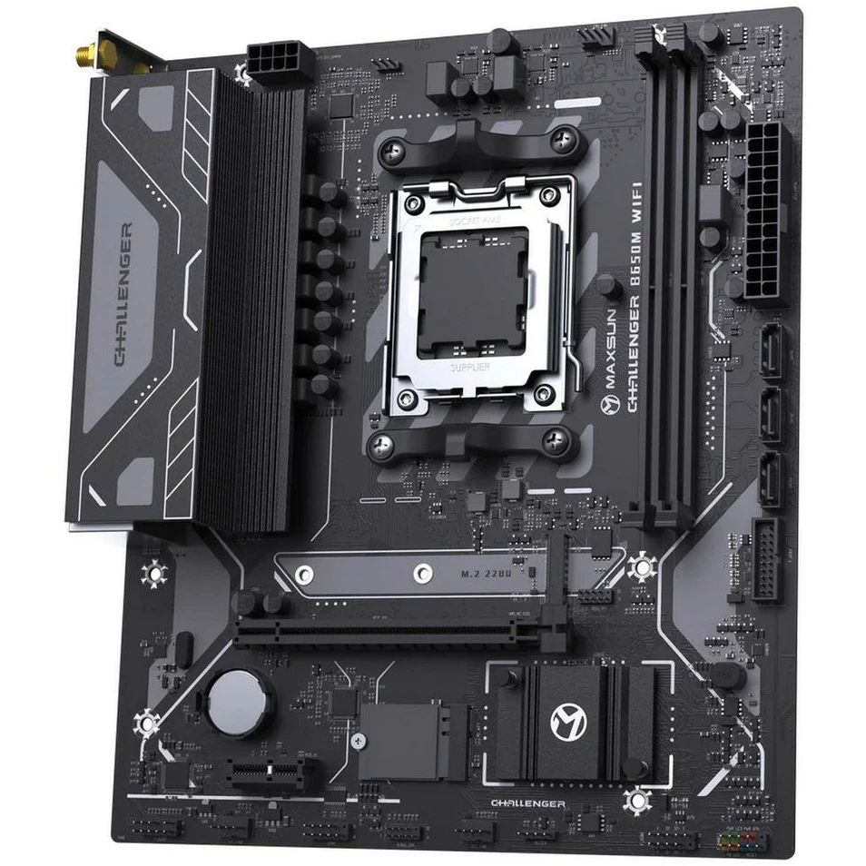 Мат,палат AMD MaxSun Challenger B650M WIFI ,MB Socket AM5, MATX, AMD B650 (VGA+HDMI) 2DDR5, PCIx16, PCIx1