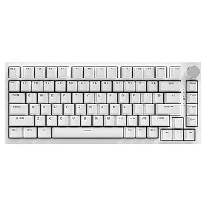 Клавиатура Ajazz, AK820/Blue/White, AK820, Игровая, Механическая, 75%, Blue Switches, Проводная, USB, Подсветка голубая, Анг/Рус, Белый