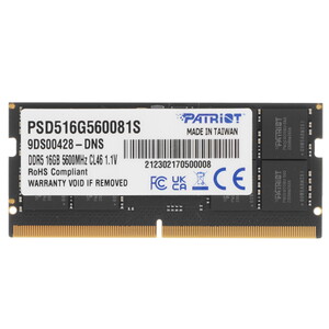 DDR5 16GB 5600MHz Patriot, PSD516G560081, DDR5, 16 GB ,DIMM <5600MHz> CL46