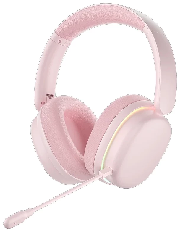 Наушники с микрофоном AULA G7 Pro Pink, BT/2.4G/Wired, 1000mAh, RGB, 7.1 sound effect
