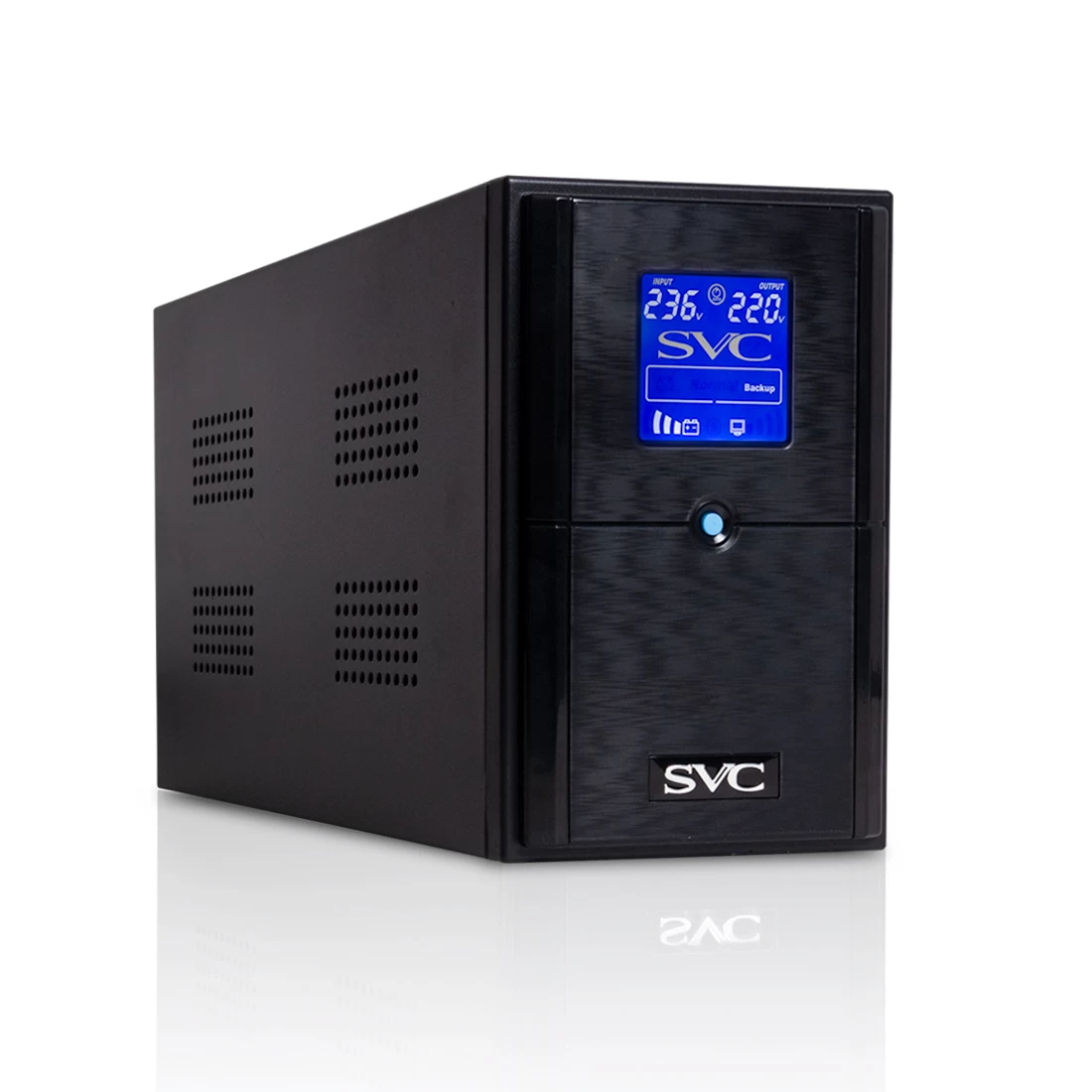 UPS, SVC, V-1500-L-LCD, Мощность: 1500ВА/900Вт, Диапазон работы AVR: 145-290В, Бат.: 12В/9 Ач*2шт.,