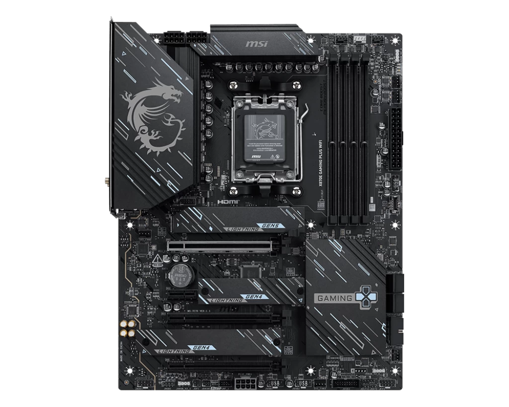 Мат.плата AMD MSI X870E GAMING PLUS WIFI AM5 4xDDR5 4xSATA3 RAID 3xM.2 HDMI 2xType-C(DP) ATX
