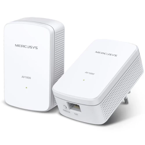 Сетевой адаптер Powerline Mercusys MP500 KIT AV1000 Комплект гигабитных адаптеров Powerline, 1000  Мбит/с по Powerline, 1 порт 1 Гбит/с, поддержка Hom