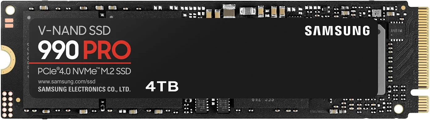4 000 Gb M.2 PCIe Samsung 990 PRO, 4 TB ,MZ-V9P4T0GW, PCIe 4.0, NVMe 2,0
