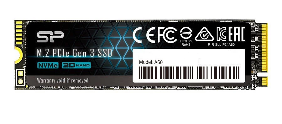1 000 GB SSD M.2 PCIe Silicon Power A60, SP001TBP34A60M28, 1TB ,1 TB NVMe
