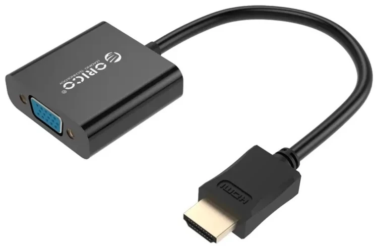 Переходник ORICO  DHTV-C20-BK-BP <HDMI to VGA, Cable 17cm, 1920x1080P, 45*45*15mm>
