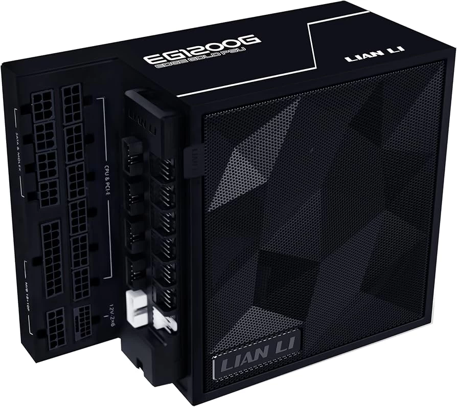 Блок питания Lian Li EG1200G BLACK 1200W Full Modular, 80+ GOLD, КПД 91.2% G9P.EG1200G.BH00.EU