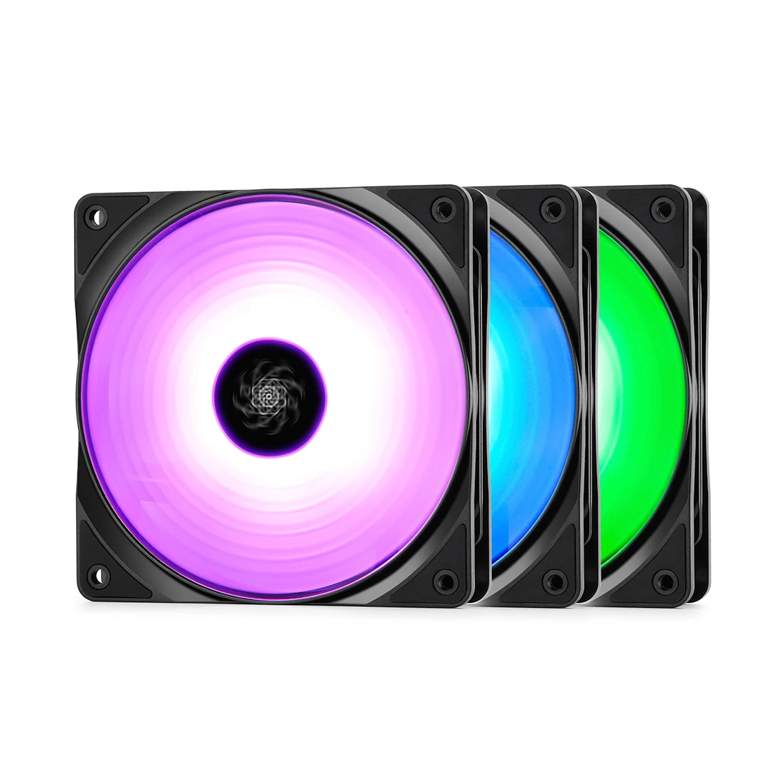 Комплект кулеров для кейса, Deepcool, RF120, DP-FRGB-RF120-3C, 3х120мм, 500±200-1500±10%об.мин, 56.5