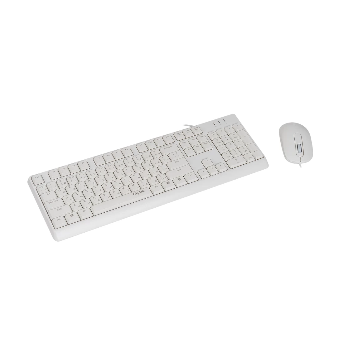 Комплект Клавиатура + Мышь, Rapoo, X130PRO, Белый Оптическая мышь, 1000DPI, USB, Анг/Рус/Каз, Длина кабеля 1,5 метра, Кол-во стандартных клавиш 104, 