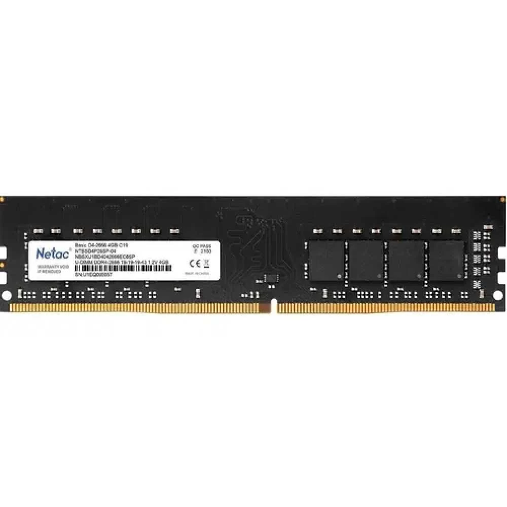DDR4 Netac 4 Gb Basic, NTBSD4P26SP-04, DDR4 DIMM, 4Gb, 2666MHz, C19