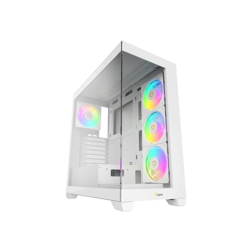 Корпус Ocypus Gamma C72 WH ARGB ATX/mATX/ITX 3xUSB Белый Gamma-C72-WHD400XX-GL