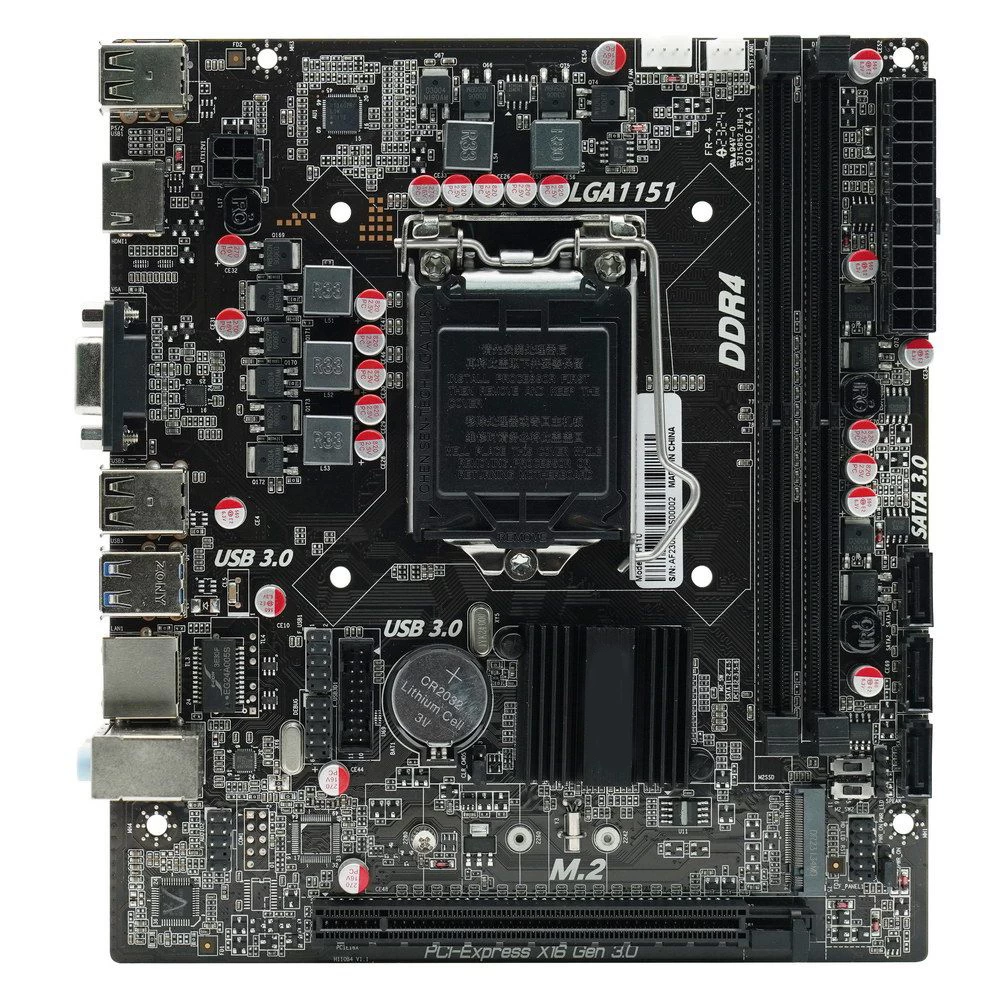 Мат.плата Udore H310 LGA1151 2133/2400/2666MHz/1*VGA/1*HDMI/2*USB2.0/2*USB3.0/1*RJ-45/1*PCIE_16/1*US