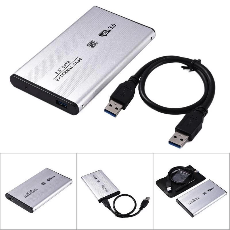 Корпус для HDD 2.5"  254 U3 Рифлёный USB3.0, метал, каб, отверт, чехол, чёр.