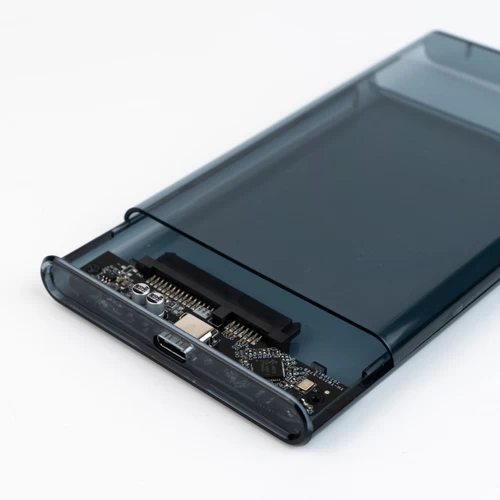 Корпус для HDD 2.5" `MSOL` K2590A, USB3.1 TypeC, чип RTL9201R, прозрачный тёмный