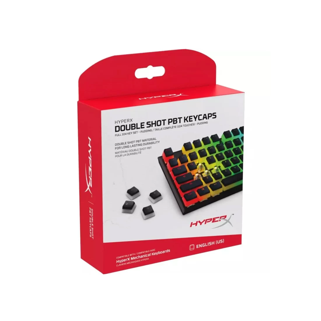 Набор кнопок на клавиатуру, HyperX, 4P5P4AX#ACB, HKCPXA-BK-RU/G, Pudding Keycaps Full Key Set, Черны