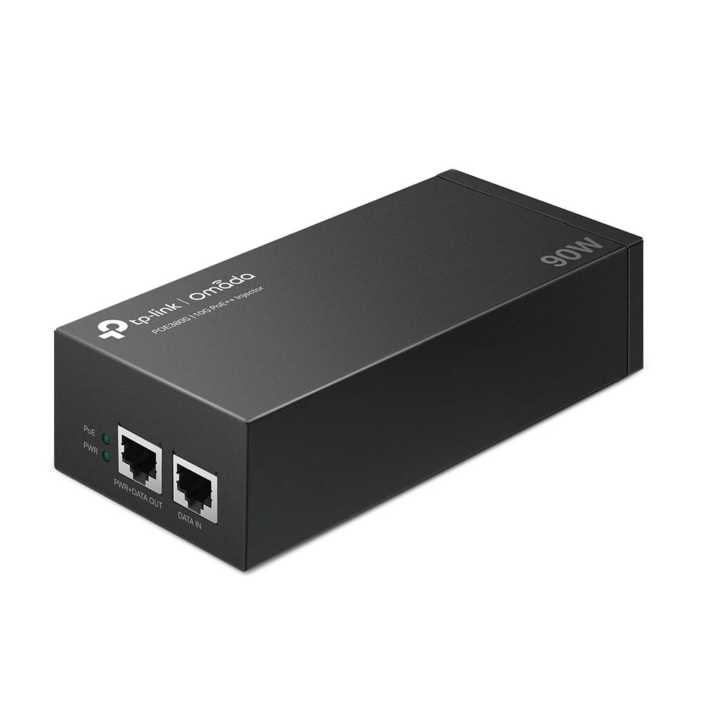 Инжектор PoE++ GbE Tp-Link POE380S <1 порт 10/100/1000 Мбит/с (разъём RJ45), IEEE802.3af/at/bt 90W передача до 100 м., пластиковый корпус>