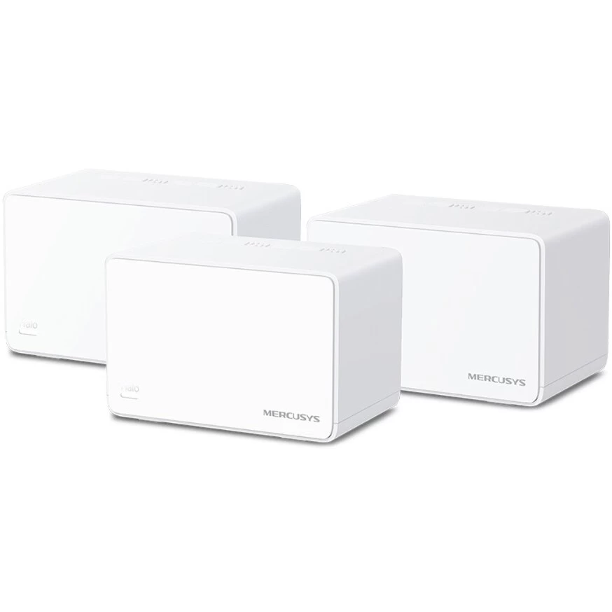 Домашняя Mesh Wi-Fi система GbE AX3000 Mercusys Halo H80X(3-pack) <Wi-Fi 6, бесшовный роуминг 802.11k/v/r, 2402Mbps 5Ghz + 574Mbps 2.4Ghz, 802.11ax/ac