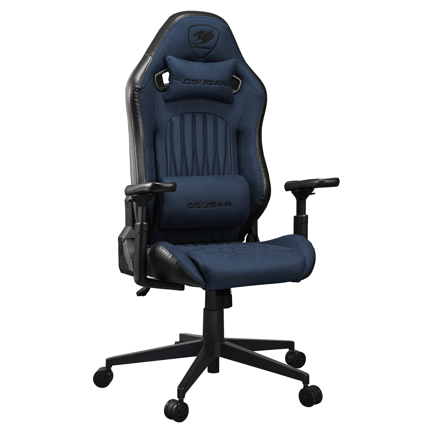Игровое компьютерное кресло Cougar, Explore Navy Blue F, Искусственная кожа PU AIR, (Ш)57*(Г)53*(В)129,5 (137) см, Синий