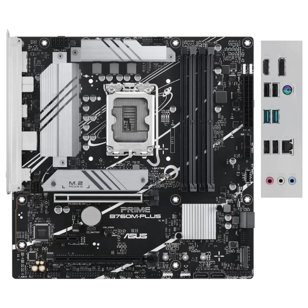 Мат.плата ASUS PRIME B760M-PLUS, LGA1700 4xDDR5 4xSATA3 2xM.2 RAID HDMI DP mATX