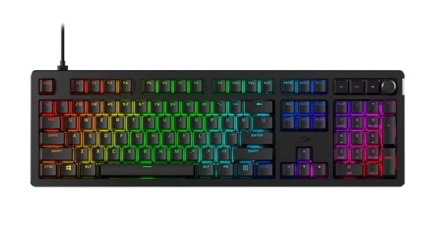 Клавиатура, HyperX, 7G7A3AA#ACB, Alloy Rise, Игровая, Механическая, HyperX Red switch, USB, Подсветка RGB, Размер: 455*142*49 мм., Анг/Рус, Чёрный