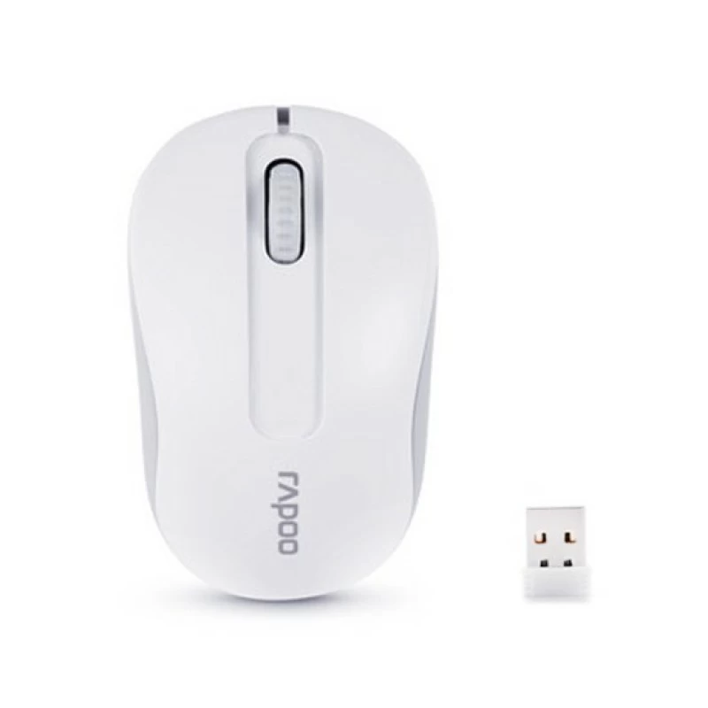 Мышь Rapoo, M-10 Plus, 3D, Оптическая, 1000dpi, Беспроводной 2.4 ГГц, Нано-ресивер, Эффективная дистанция 10 м., Батарейки в комплекте, Белый
