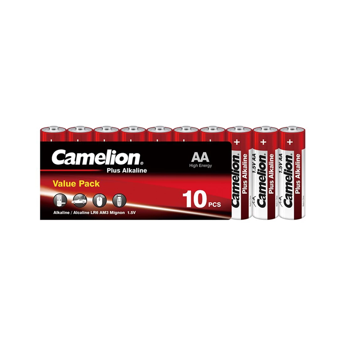 Батарейка, CAMELION, LR6-SP10-DA, Plus Alkaline, AA, 1,5V, 2800 mAh, 10 шт,, Плёнка