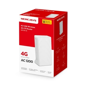Маршрутизатор 4G LTE Cat4 беспроводной AC1200 Mercusys MB130-4G <1 порт LAN/WAN 10/100 Mbps, 1 порт LAN 10/100 Mbps, 1 слот для SIM-карты, 2 встроенны