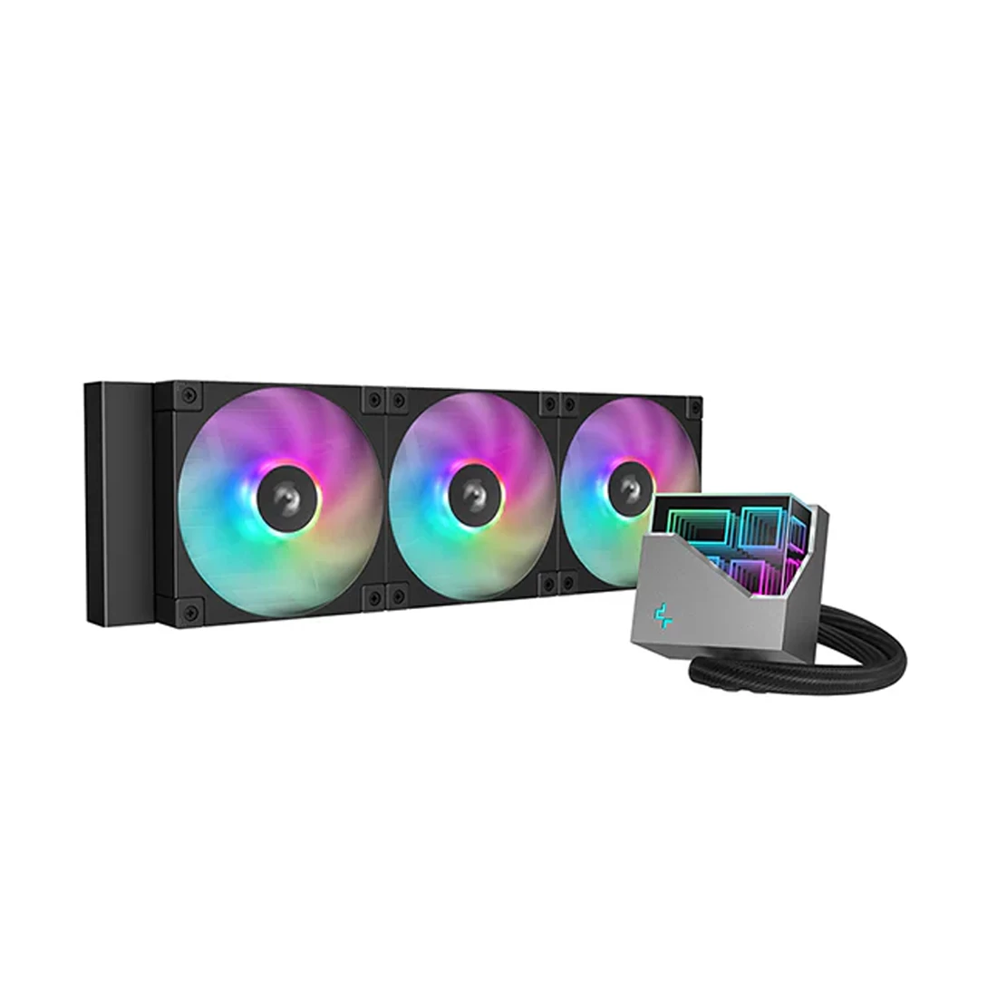 Кулер с водяным охлаждением, Deepcool, LT360 ARGB R-LT360-BKAMNC-G-1, Intel 1700/1200/115х и AMD AM5/AM4/, TDP 300W, 3*120мм FD12 ARGB, 600-2400RPM±10