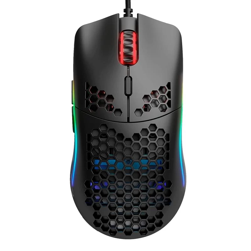 Мышь Glorious, Model O, GO-BLACK, Игровая, Оптическая, Проводная, Pixart PMW-3360 Sensor, 12000 DPI, 250+ IPS, 50G, 1000 Hz, RGB, 6 кнопок, Длина пров