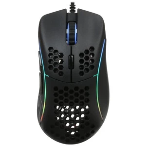 Мышь Glorious, Model D, GD-BLACK, Игровая, Оптическая, Проводная, Pixart PMW-3360 Sensor, 12000 DPI, 250+ IPS, 50G, 1000 Hz, RGB, 6 кнопок, Длина пров