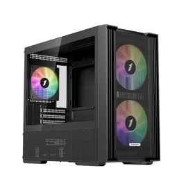 Корпус 1STPLAYER, AU6-BK, AU6-BK-2FA7-14-2FA7R-1FA7, M-ATX / ITX, 1*3.5"/2*2.5", Вентилятор 4*14 / 1*12см, Высота кулера до 170 мм, Длина VGA до 390 м